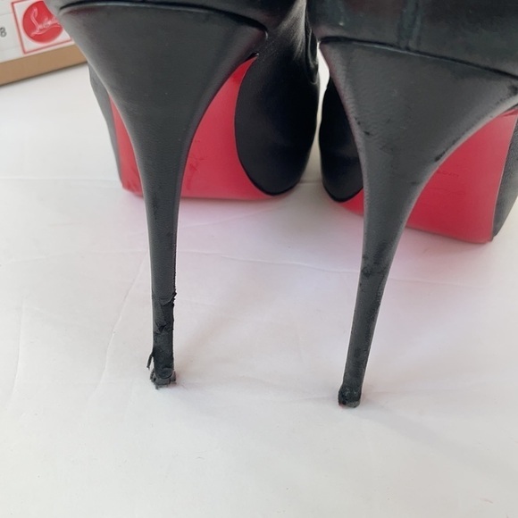 Christian Louboutin Black leather Frenchissima 2020 Alta 120 ankle bootie EU 38 - Picture 11 of 16